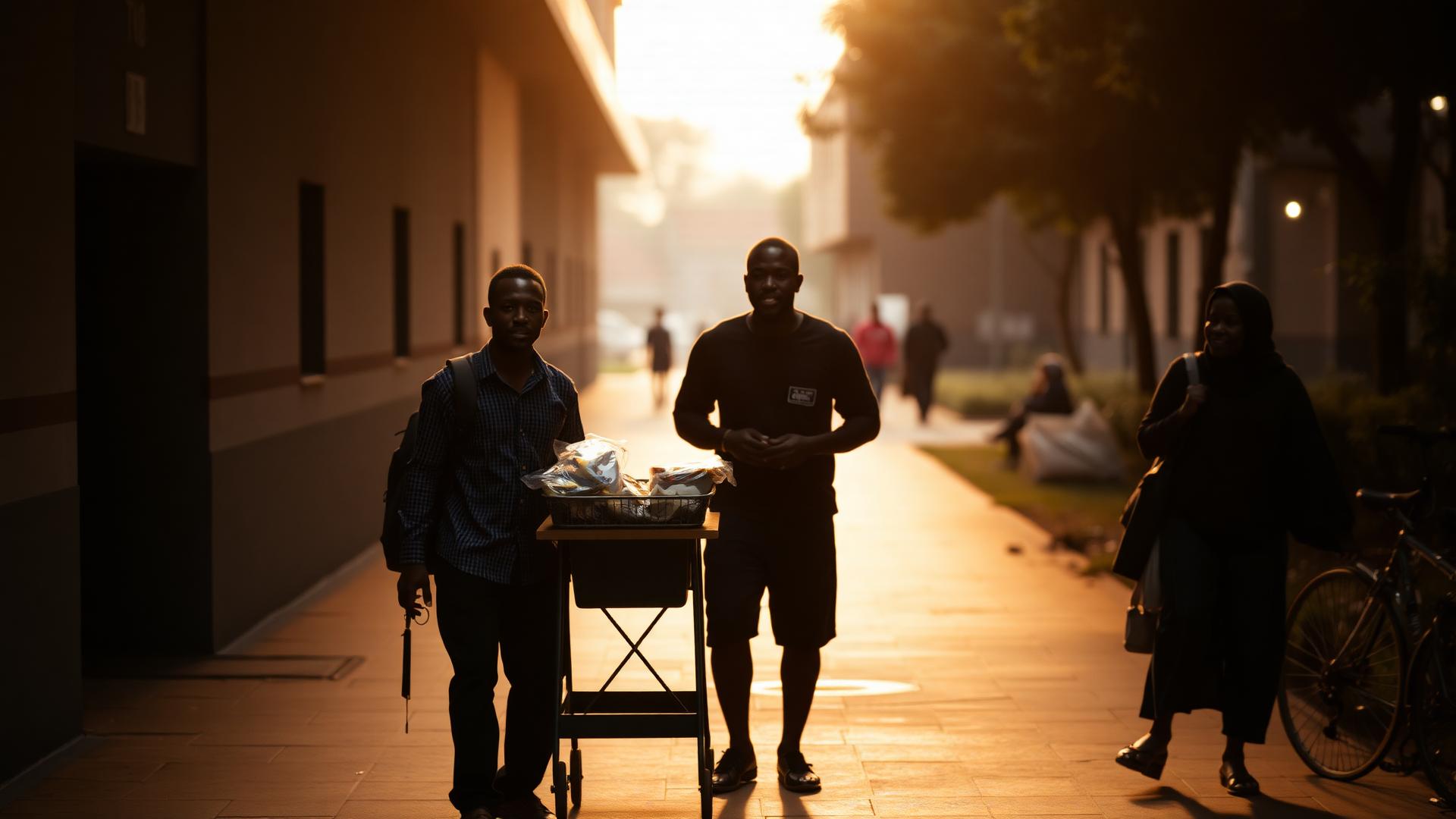 Students trading and connecting on campus